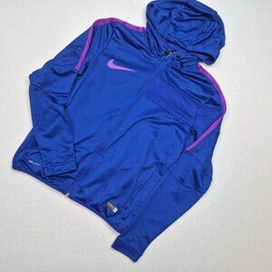 Nike Soccer Dri-Fit Navy/Purple Warm Up Trainer Hoodie Sz M EXCELLENT CONDITION!